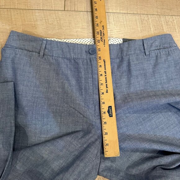 TALBOTS WOMENS 16W BLUE KHAKI CROPPED PANTS NEW - Picture 7 of 12
